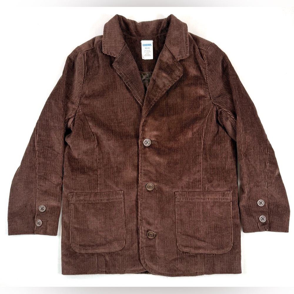 GYMBOREE VINTAGE Boys Brown Corduroy‎ Blazer S 5/6 2009 Classic Jacket Preppy